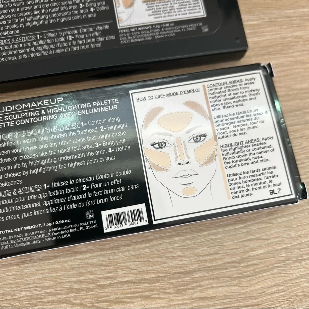 STUDIOMAKEUP Face Sculpting & Highlighting Palette Contour Highlighter New